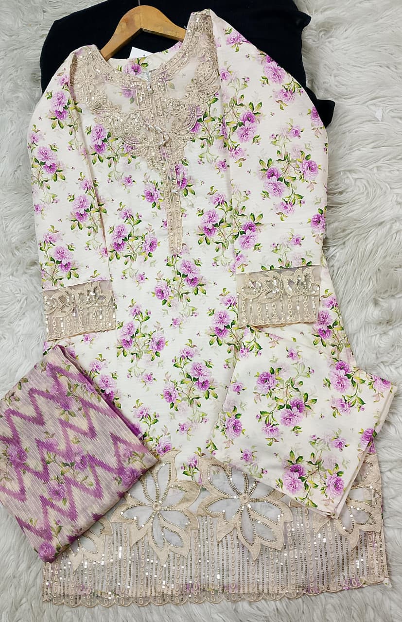 3 PIECE - EMBROIDERED LAWN SUIT