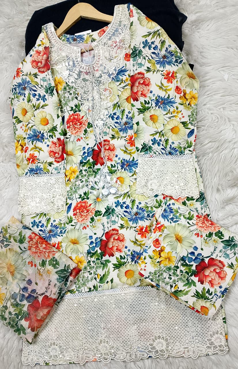 3 PIECE - EMBROIDERED LAWN SUIT