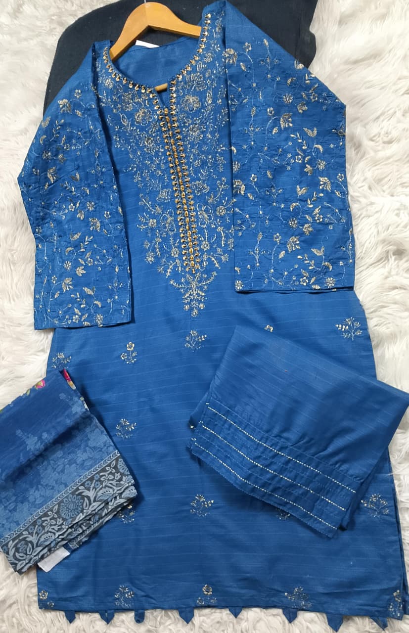 3 PIECE - EMBROIDERED LAWN SUIT