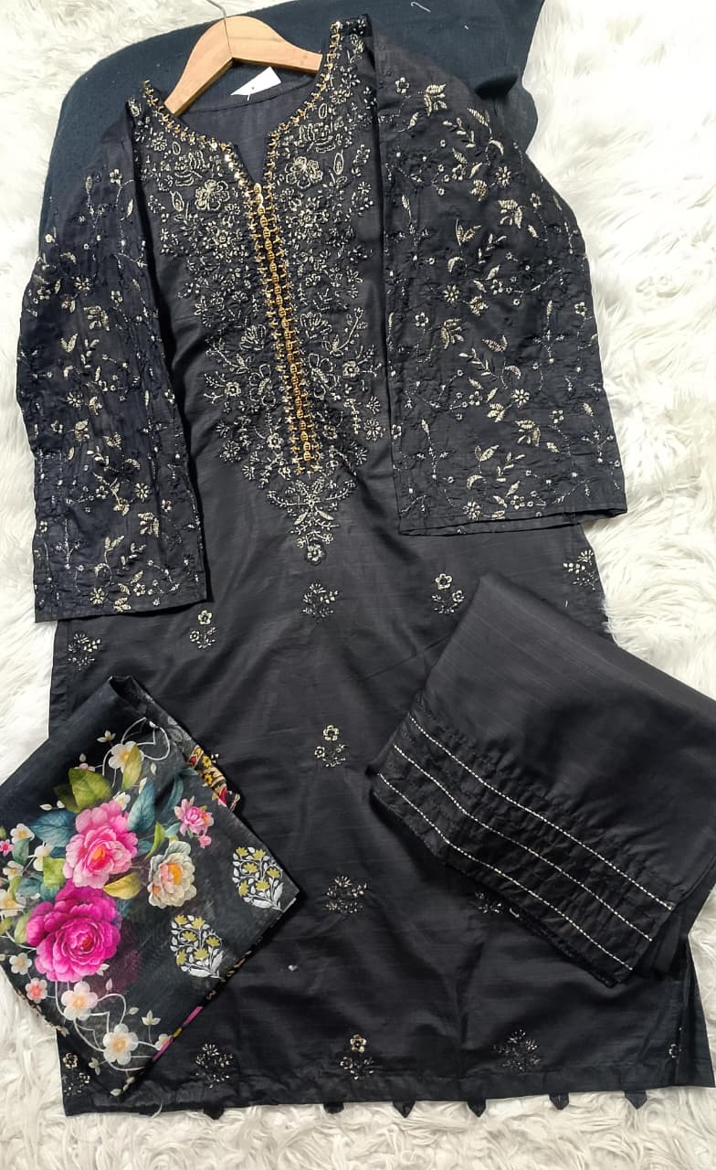3 PIECE - EMBROIDERED LAWN SUIT