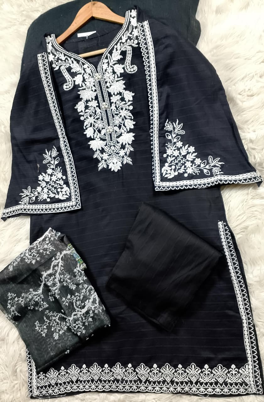 3 PIECE - EMBROIDERED LAWN SUIT