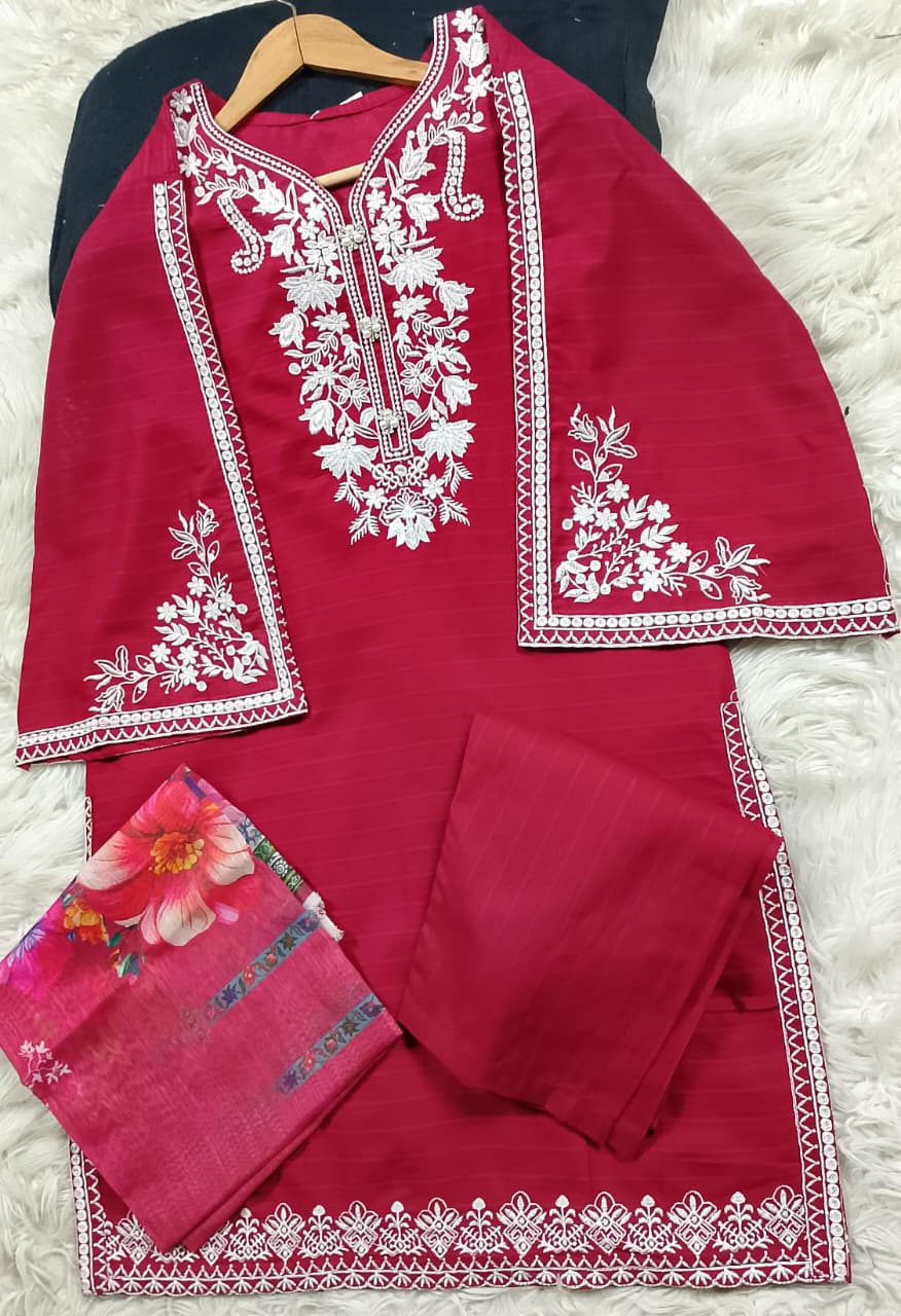 3 PIECE - EMBROIDERED LAWN SUIT