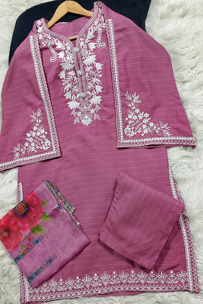 3 PIECE - EMBROIDERED LAWN SUIT