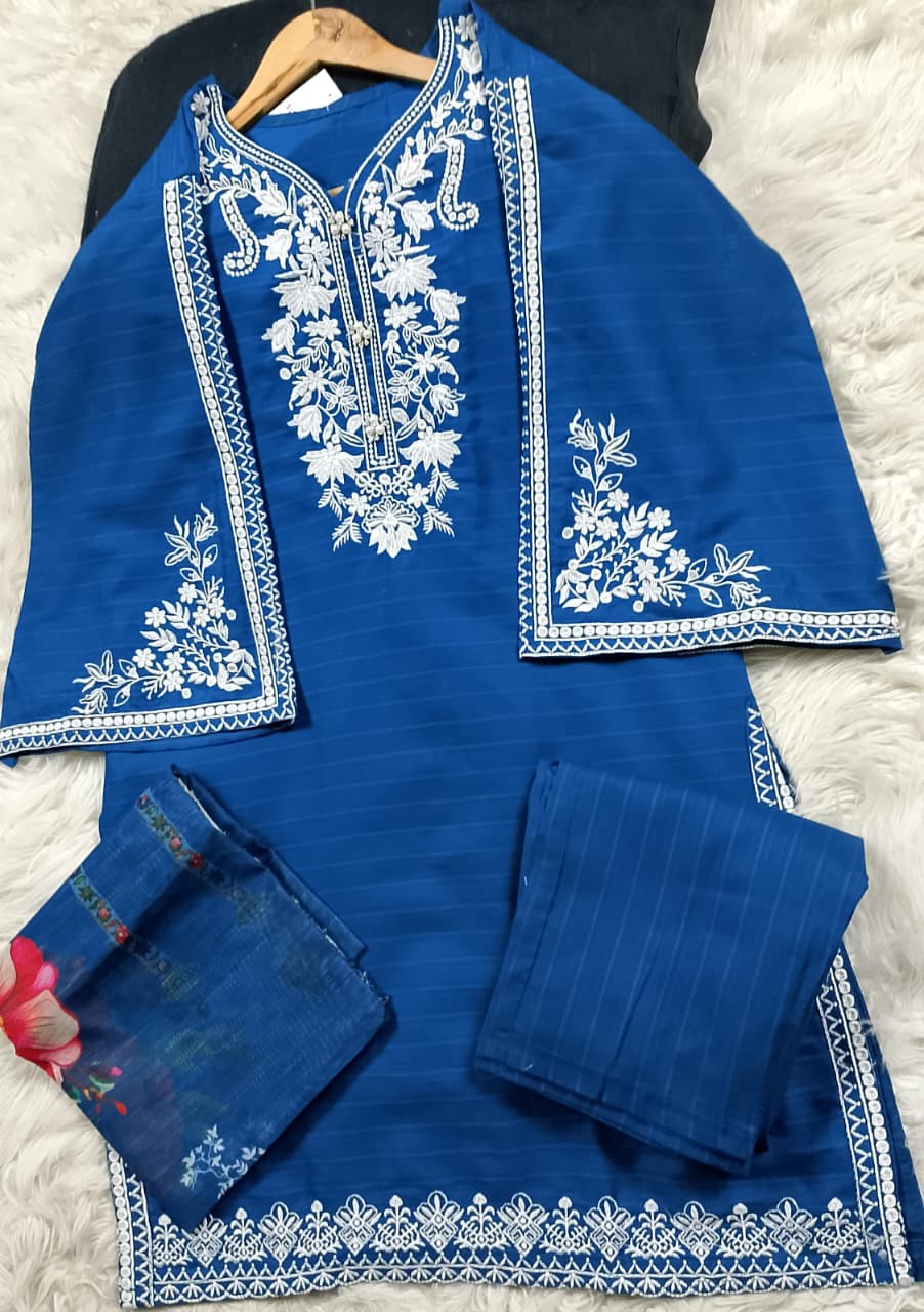 3 PIECE - EMBROIDERED LAWN SUIT