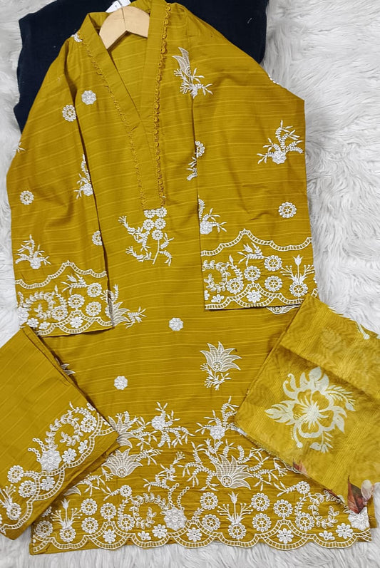 3 PIECE - EMBROIDERED LAWN SUIT