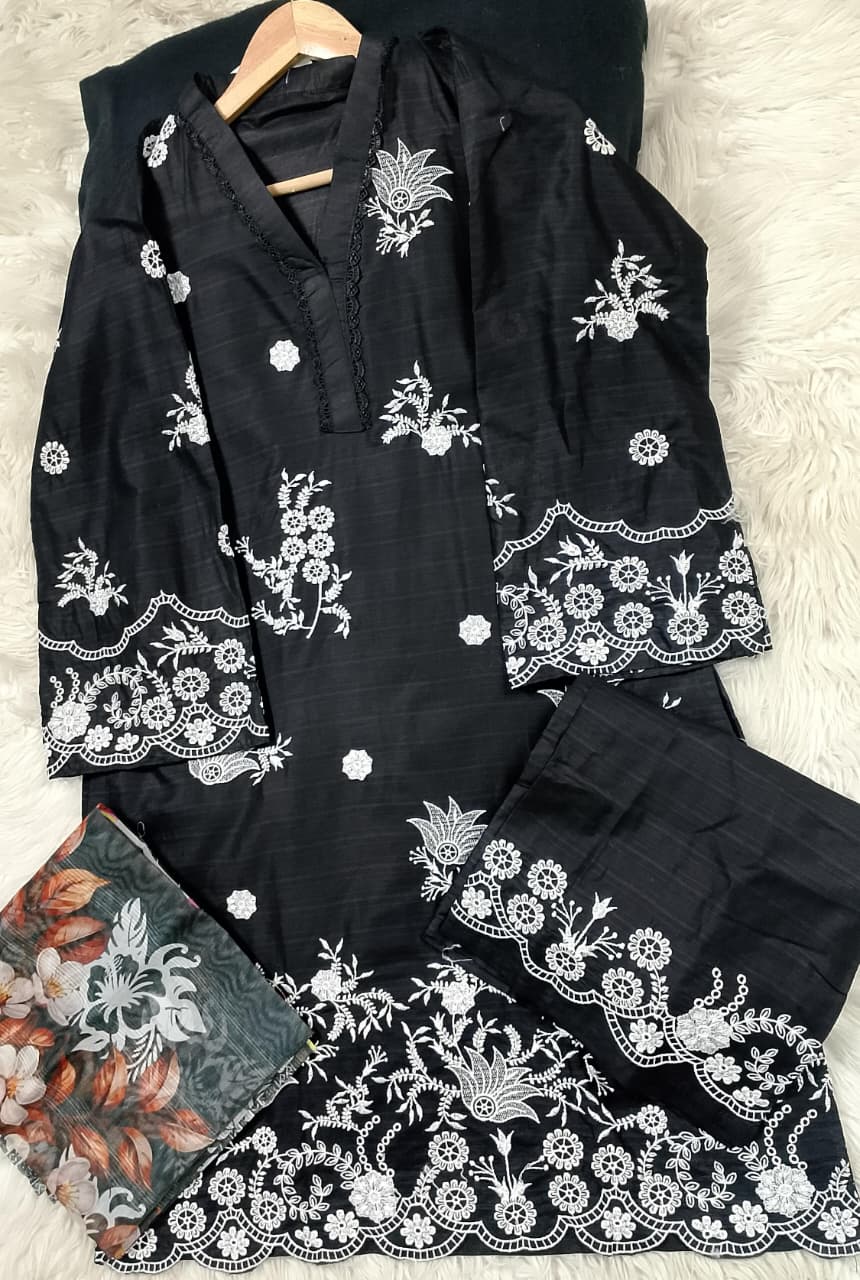 3 PIECE - EMBROIDERED LAWN SUIT