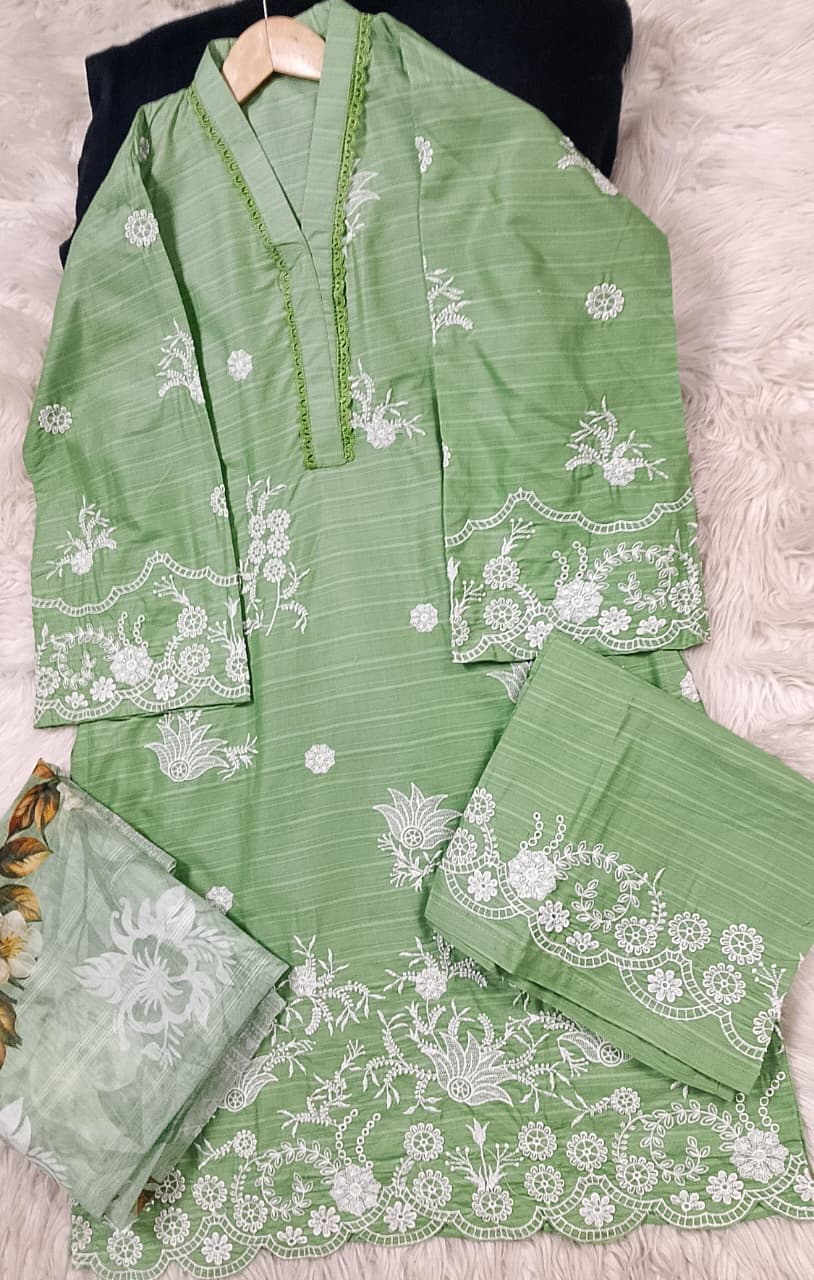 3 PIECE - EMBROIDERED LAWN SUIT