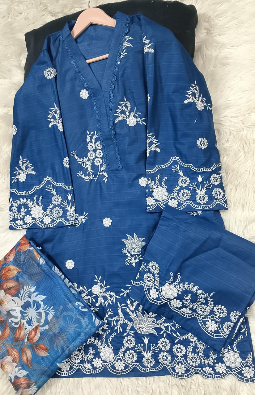3 PIECE - EMBROIDERED LAWN SUIT