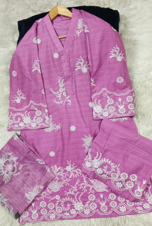 3 PIECE - EMBROIDERED LAWN SUIT
