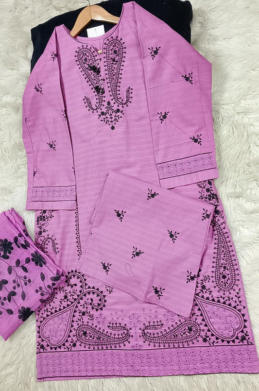 3 PIECE - EMBROIDERED LAWN SUIT