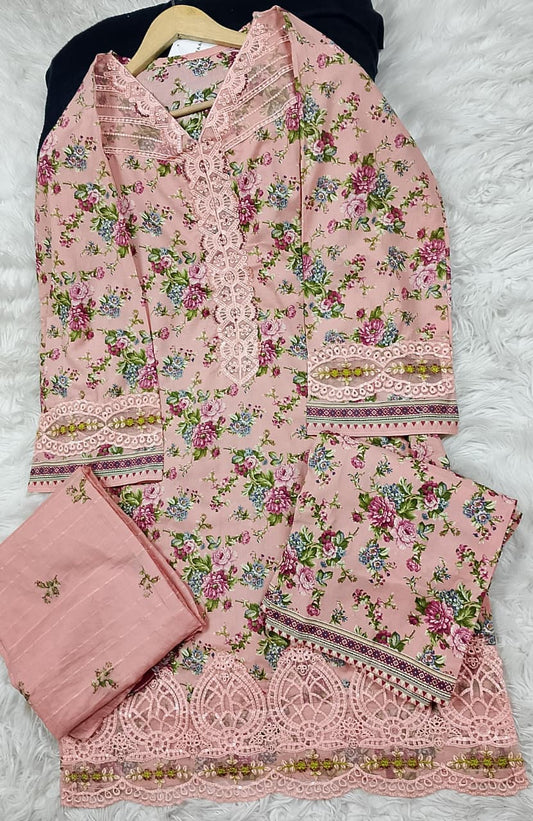 3 PIECE - EMBROIDERED LAWN SUIT