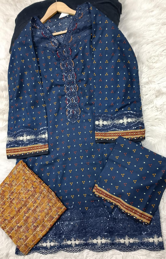 3 PIECE - EMBROIDERED LAWN SUIT