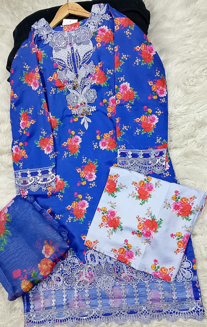 3 PIECE - EMBROIDERED LAWN SUIT
