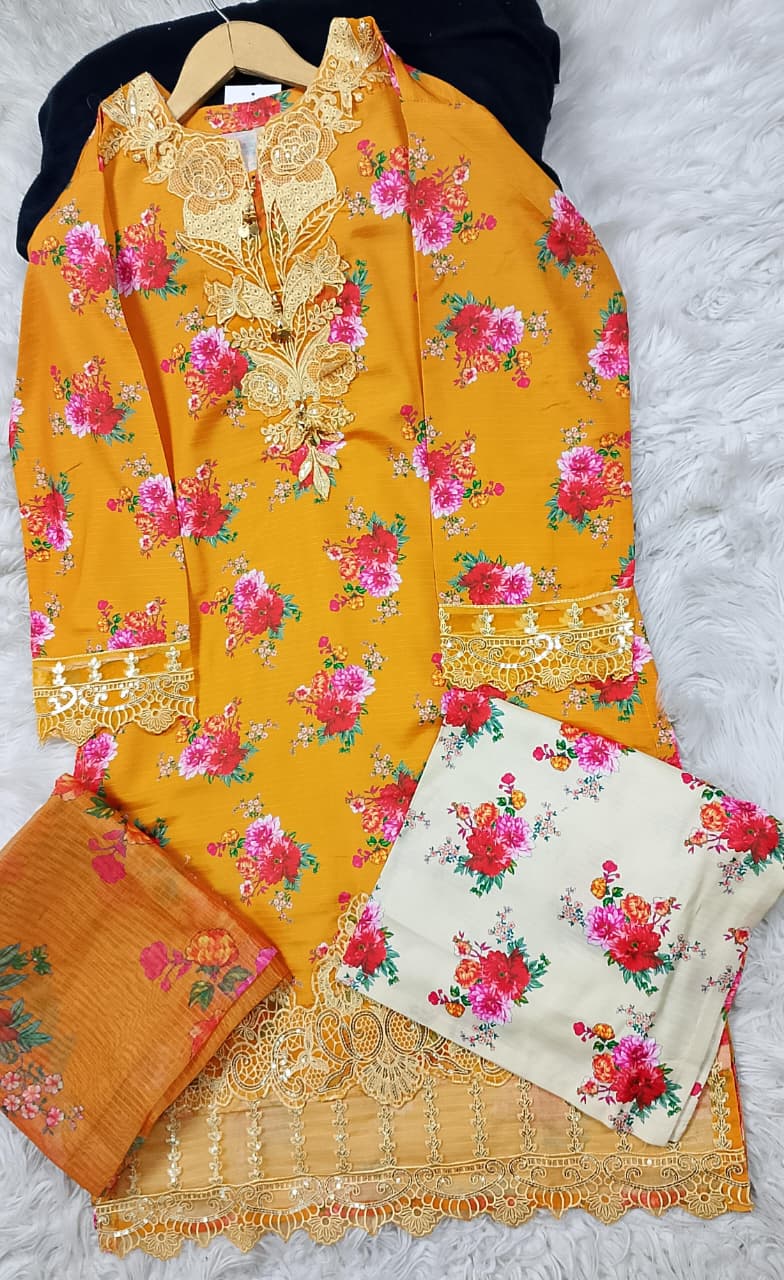 3 PIECE - EMBROIDERED LAWN SUIT