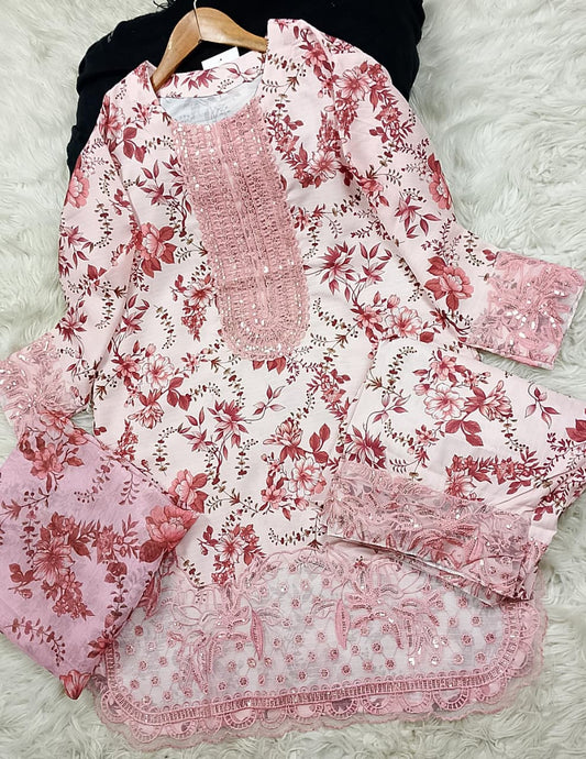 3 PIECE - EMBROIDERED LAWN SUIT