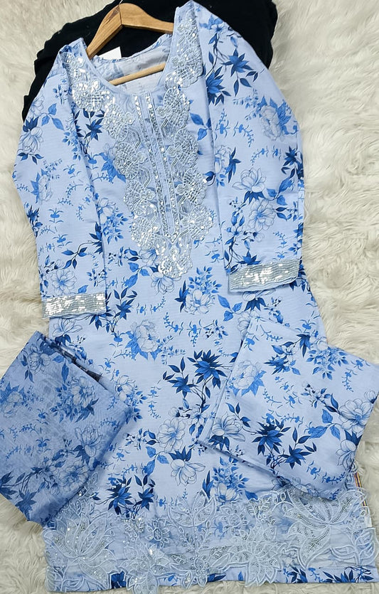 3 PIECE - EMBROIDERED LAWN SUIT