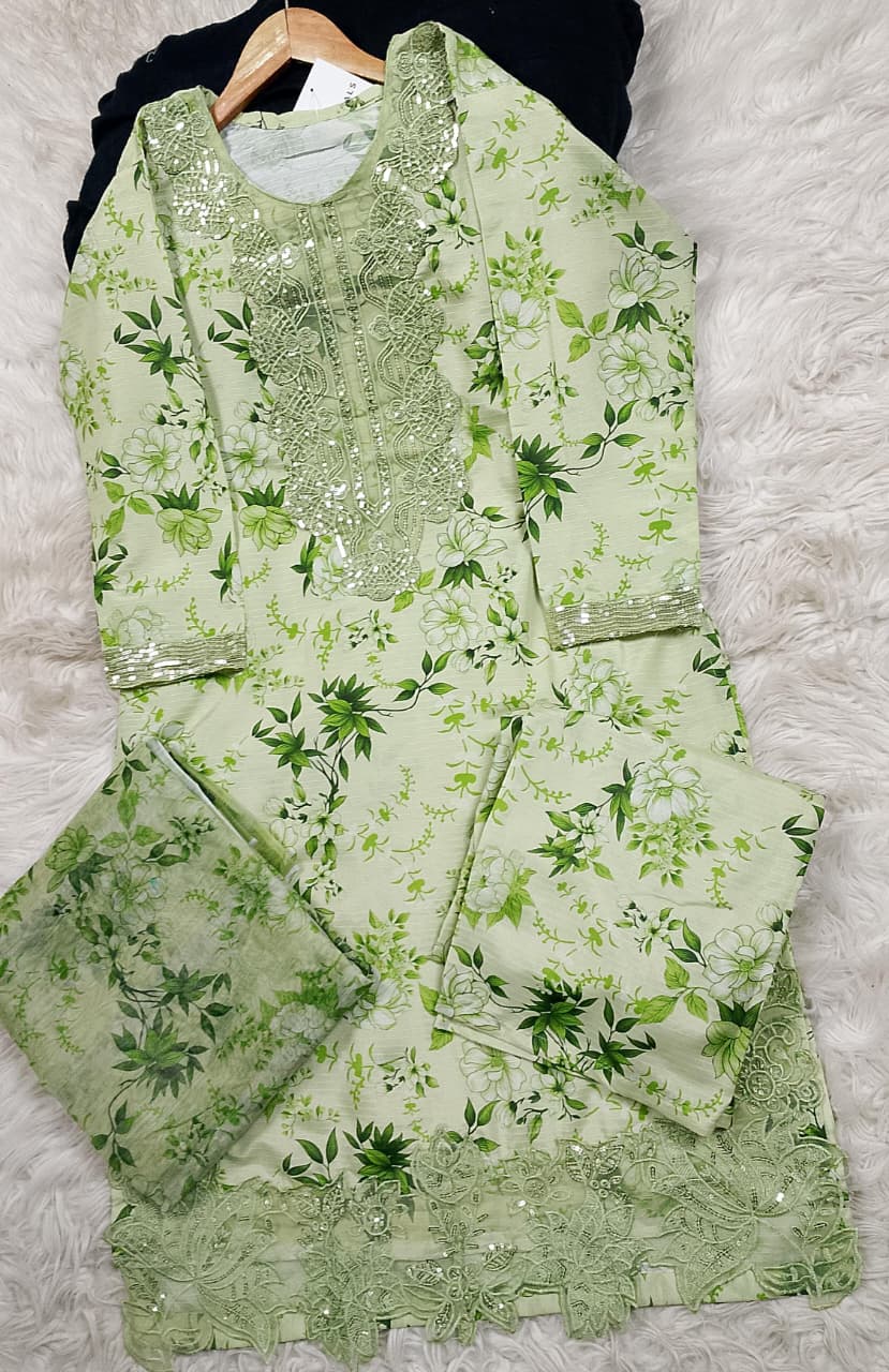 3 PIECE - EMBROIDERED LAWN SUIT
