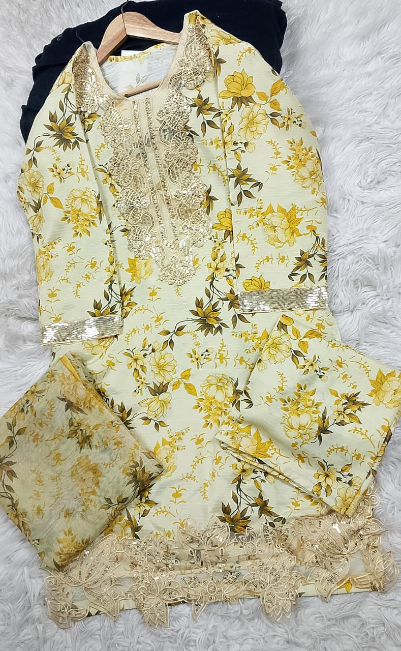 3 PIECE - EMBROIDERED LAWN SUIT