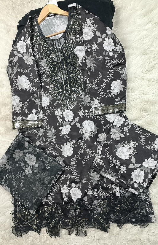 3 PIECE - EMBROIDERED LAWN SUIT