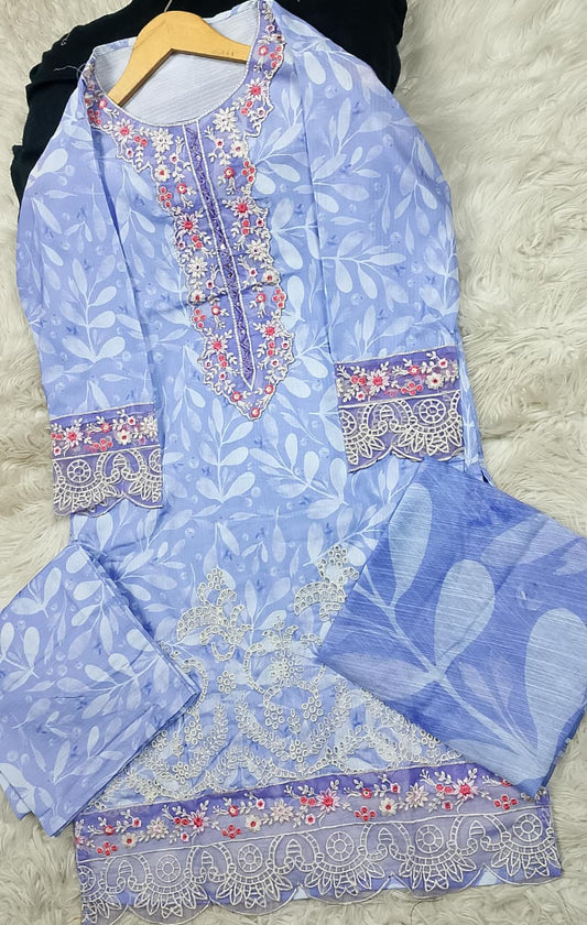 3 PIECE - EMBROIDERED LAWN SUIT