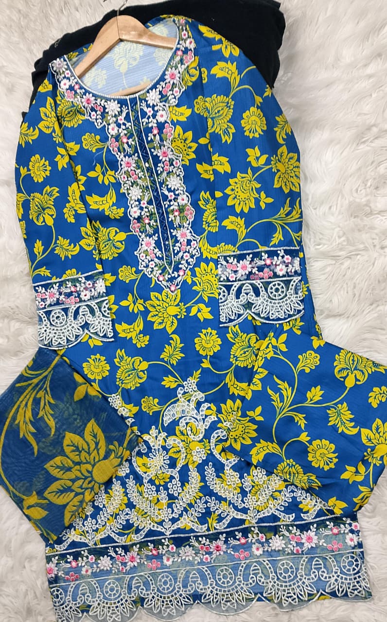 3 PIECE - EMBROIDERED LAWN SUIT