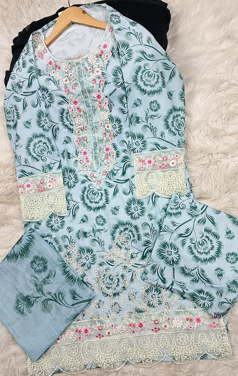 3 PIECE - EMBROIDERED LAWN SUIT