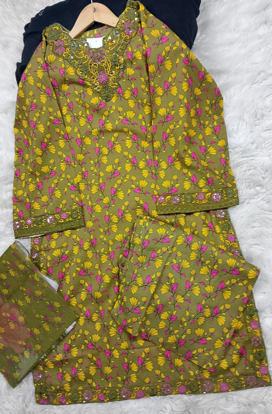 3 PIECE - EMBROIDERED LAWN SUIT