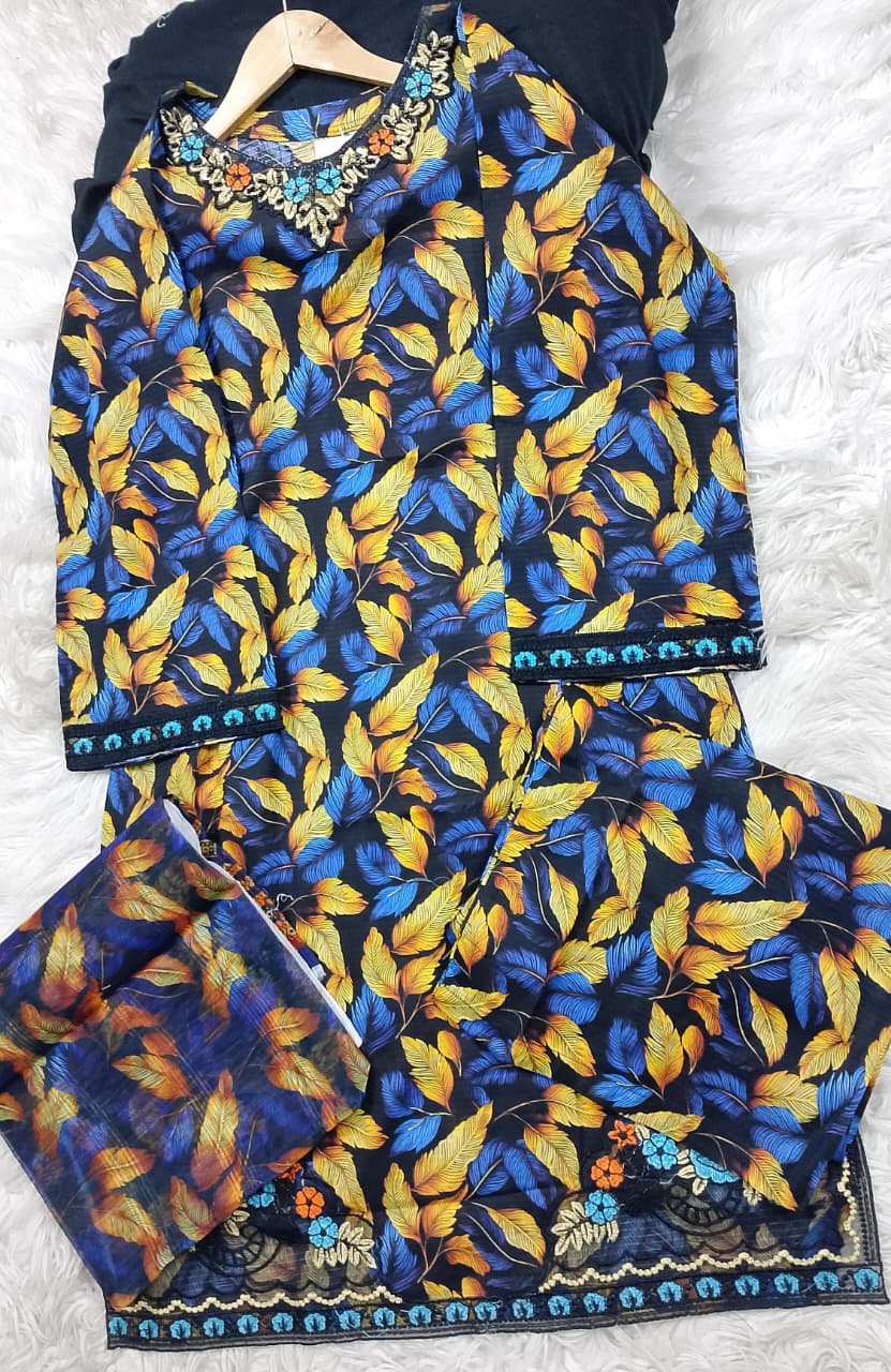 3 PIECE - EMBROIDERED LAWN SUIT