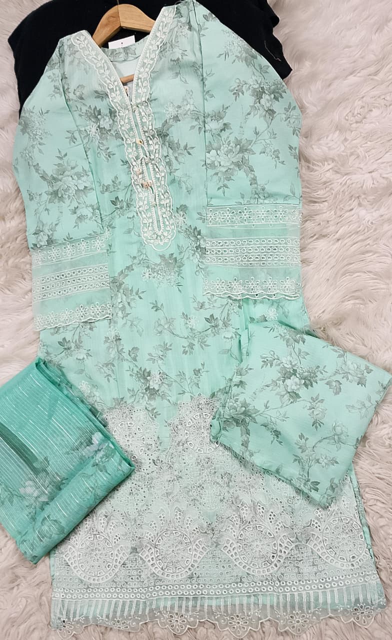 3 PIECE - EMBROIDERED LAWN SUIT