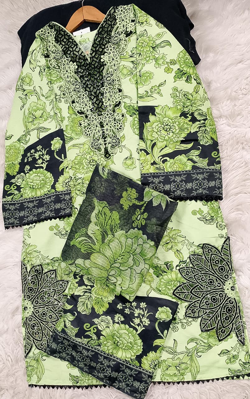 3 PIECE - EMBROIDERED LAWN SUIT