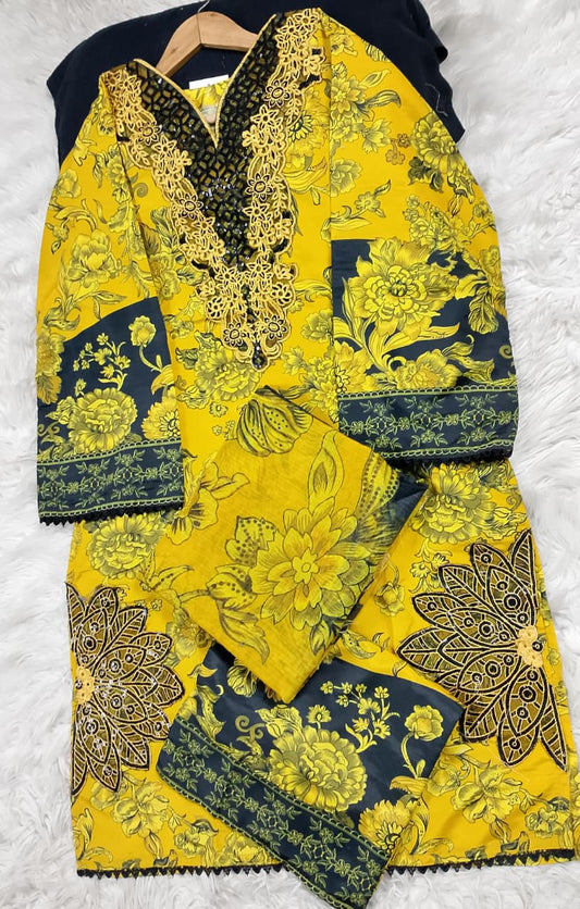 3 PIECE - EMBROIDERED LAWN SUIT