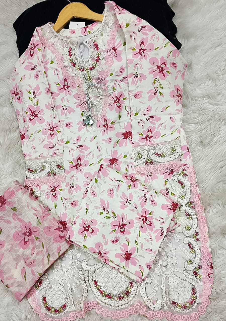 3 PIECE - EMBROIDERED LAWN SUIT