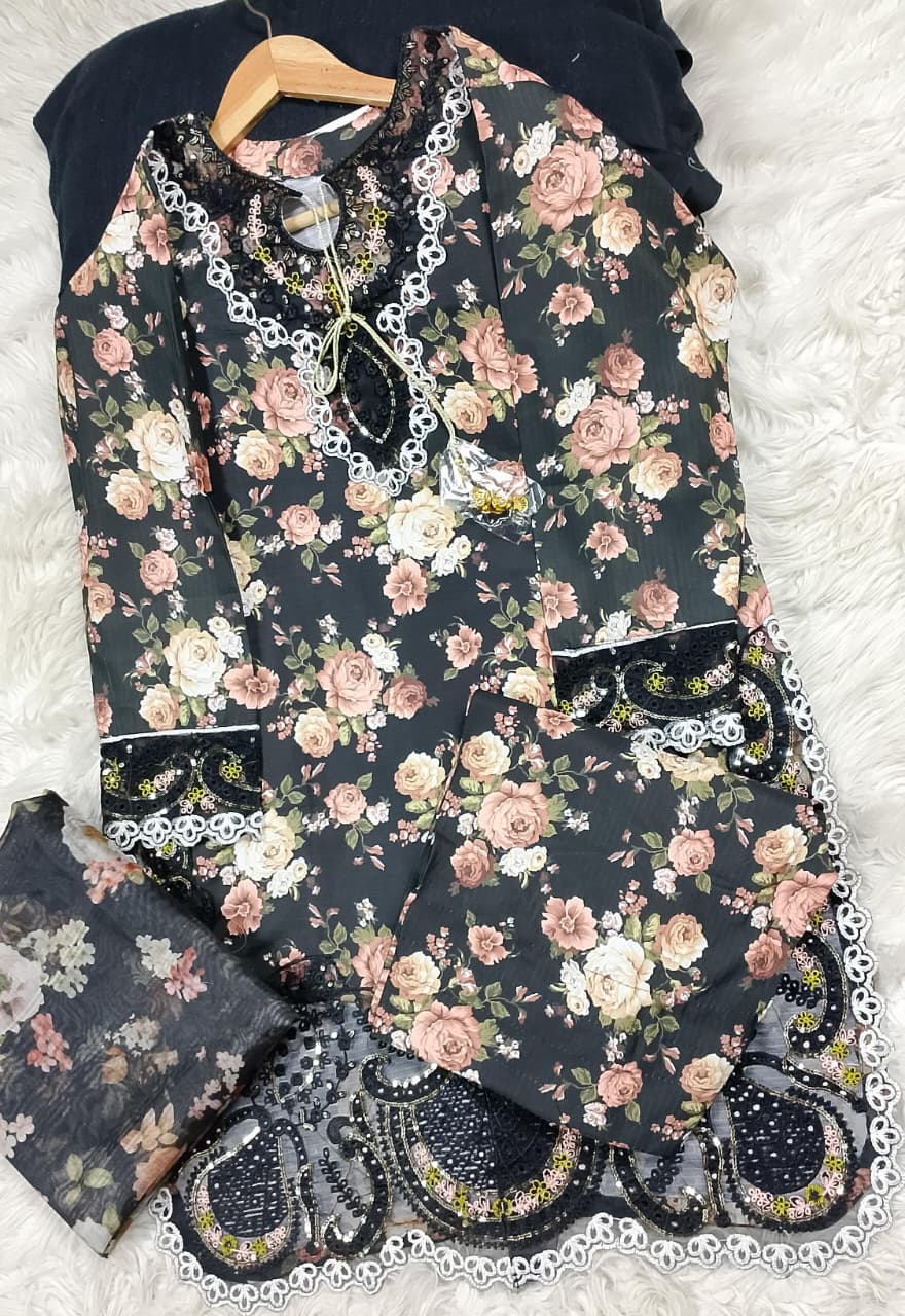 3 PIECE - EMBROIDERED LAWN SUIT