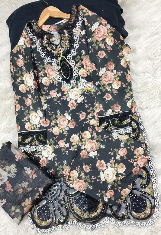 3 PIECE - EMBROIDERED LAWN SUIT