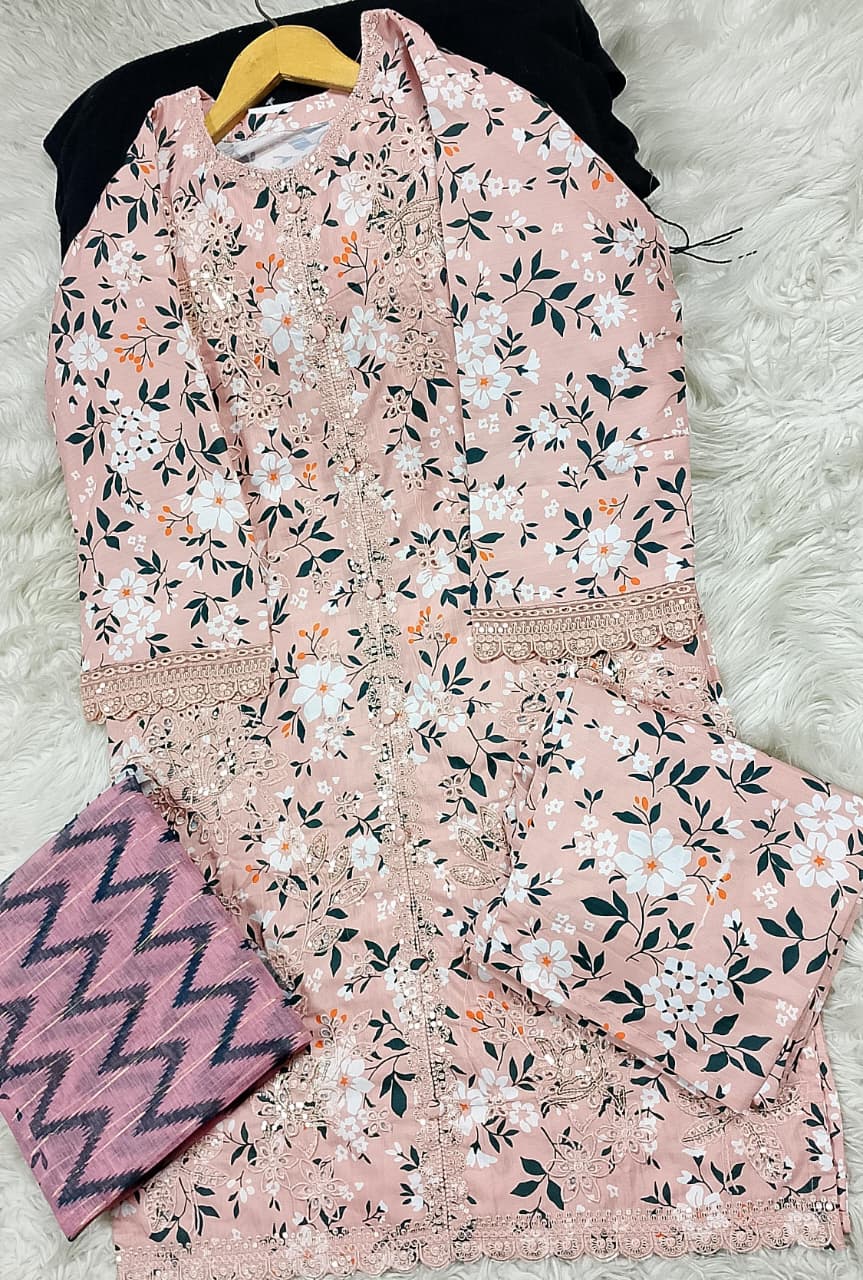 3 PIECE - EMBROIDERED LAWN SUIT