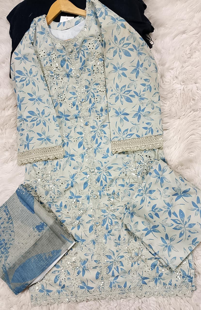 3 PIECE - EMBROIDERED LAWN SUIT