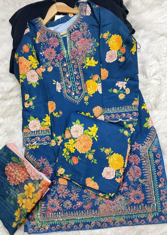 3 PIECE - EMBROIDERED LAWN SUIT