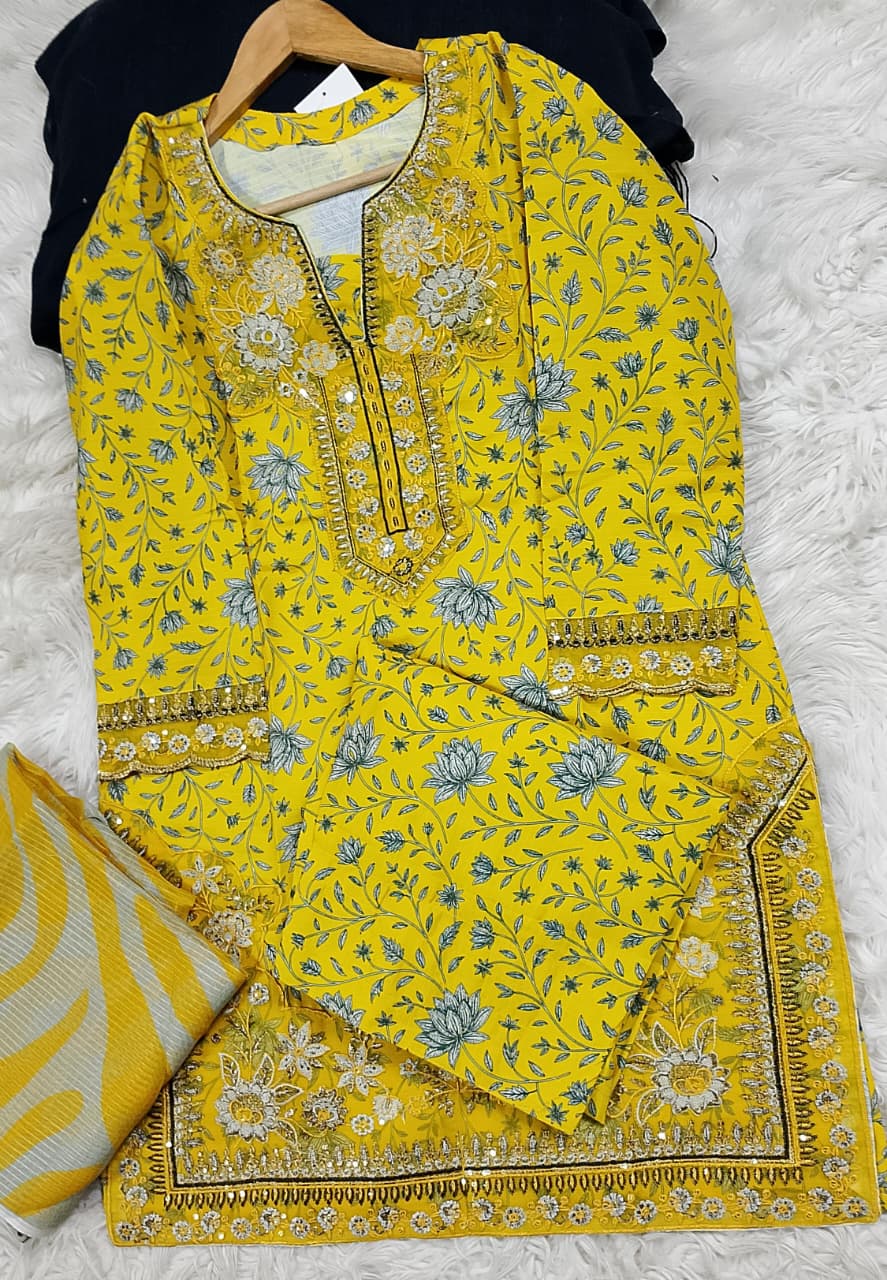 3 PIECE - EMBROIDERED LAWN SUIT