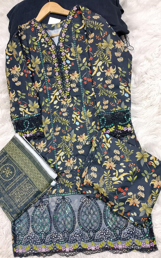 3 PIECE - EMBROIDERED LAWN SUIT