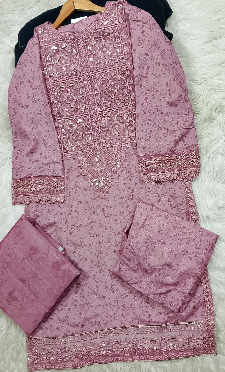 3 PIECE - EMBROIDERED LAWN SUIT