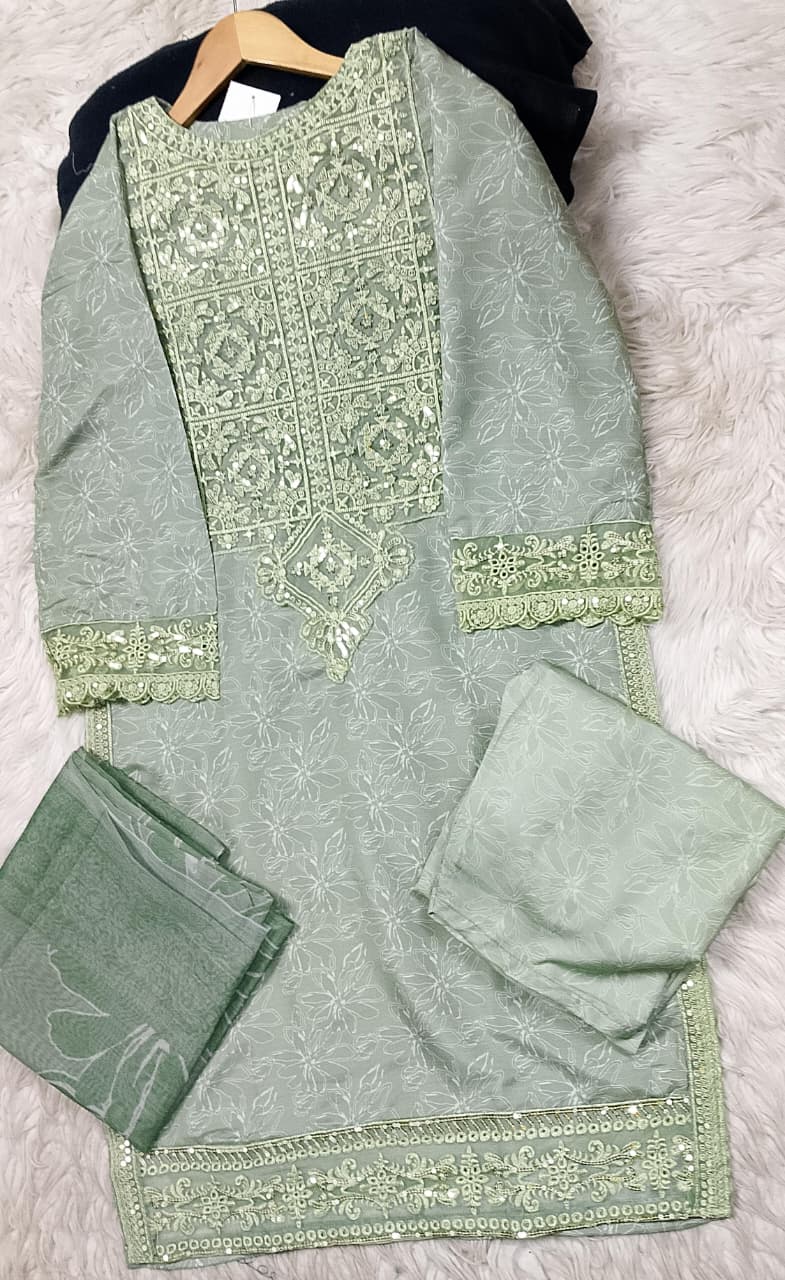 3 PIECE - EMBROIDERED LAWN SUIT