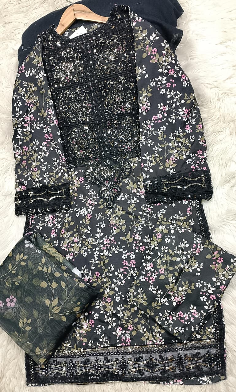 3 PIECE - EMBROIDERED LAWN SUIT