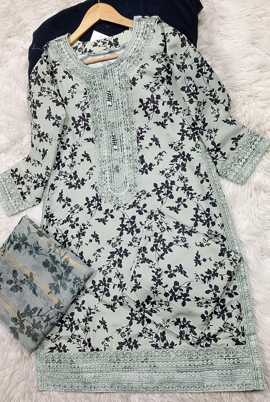 3 PIECE - EMBROIDERED LAWN SUIT