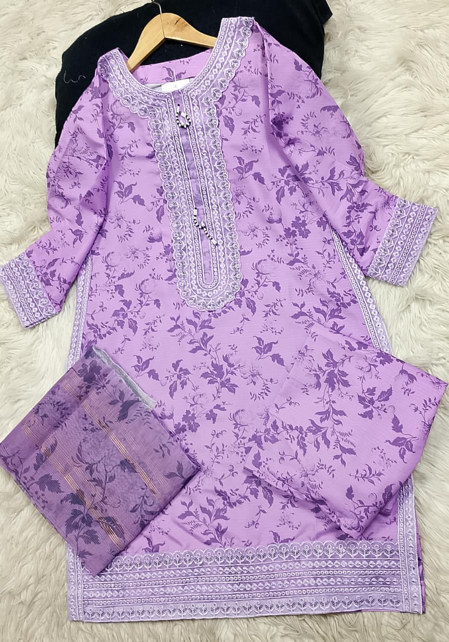 3 PIECE - EMBROIDERED LAWN SUIT