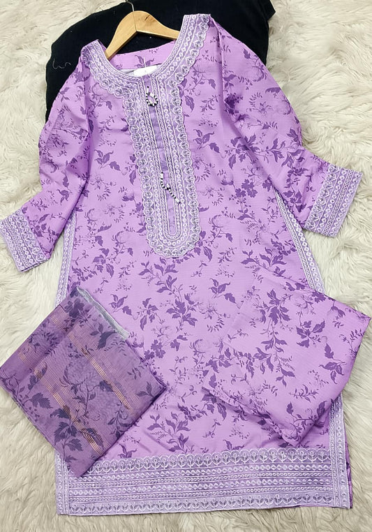 3 PIECE - EMBROIDERED LAWN SUIT