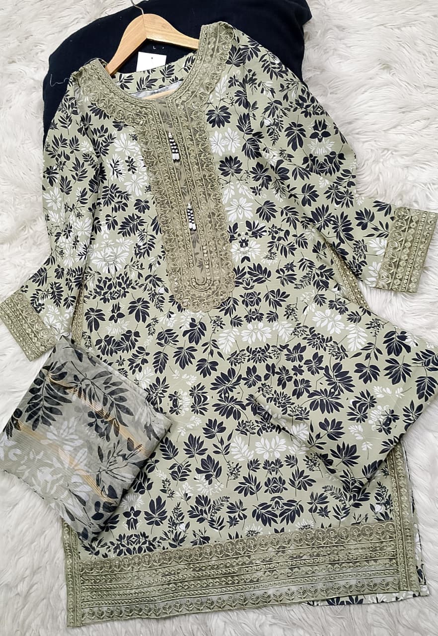 3 PIECE - EMBROIDERED LAWN SUIT