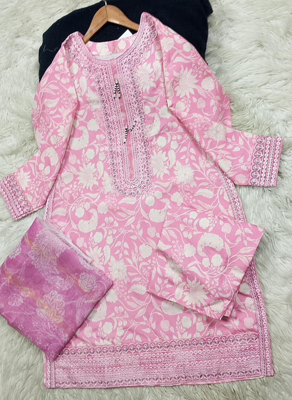 3 PIECE - EMBROIDERED LAWN SUIT