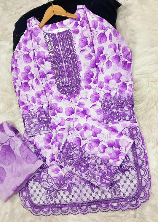 3 PIECE - EMBROIDERED LAWN SUIT