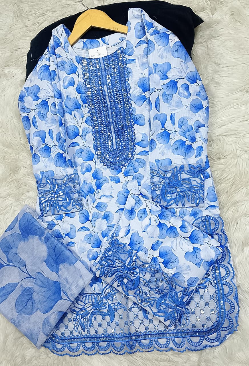3 PIECE - EMBROIDERED LAWN SUIT