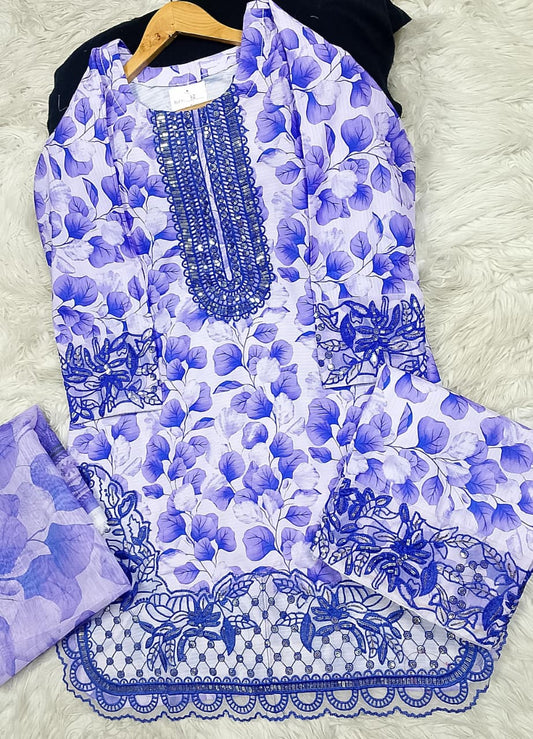3 PIECE - EMBROIDERED LAWN SUIT